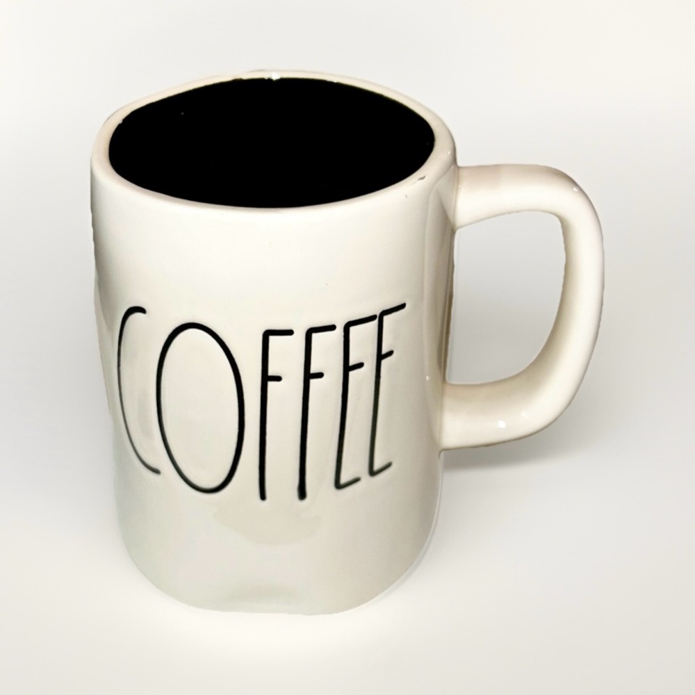 Rae Dunn White Coffee Mug Black Interior Mug